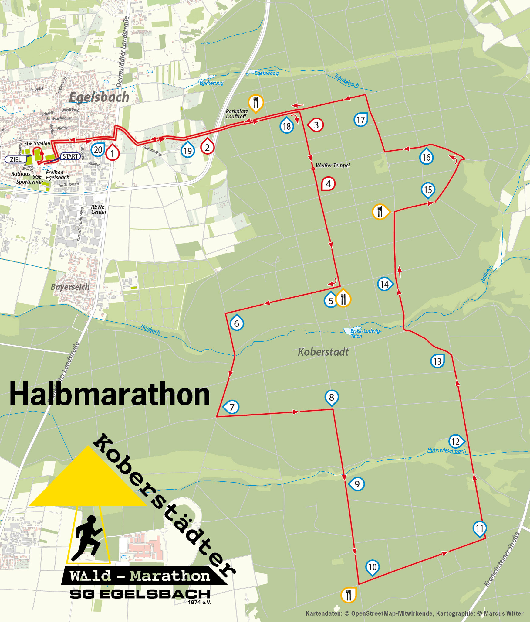 Strecke Halbmarathon